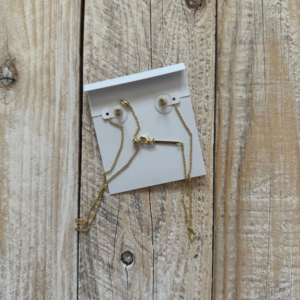 Kendra Scott Mallory Plum Opal
Stone Gold Stud and Necklace Set - Picture 3 of 5